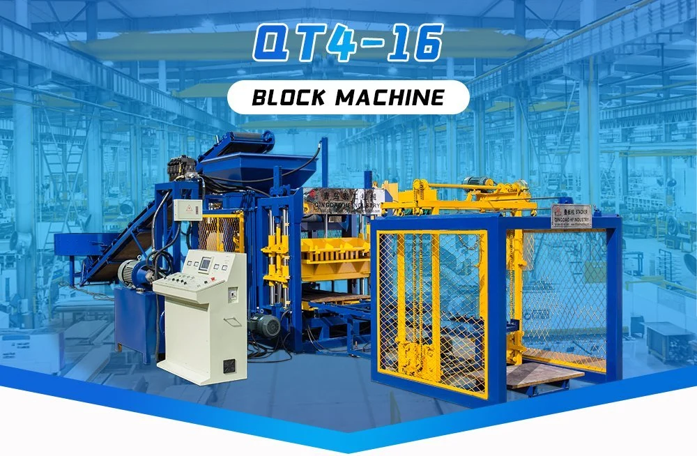 Qingdao Hf Industry Qt4-16 Automatic Cement Concrete Hollow Block Making Machine
