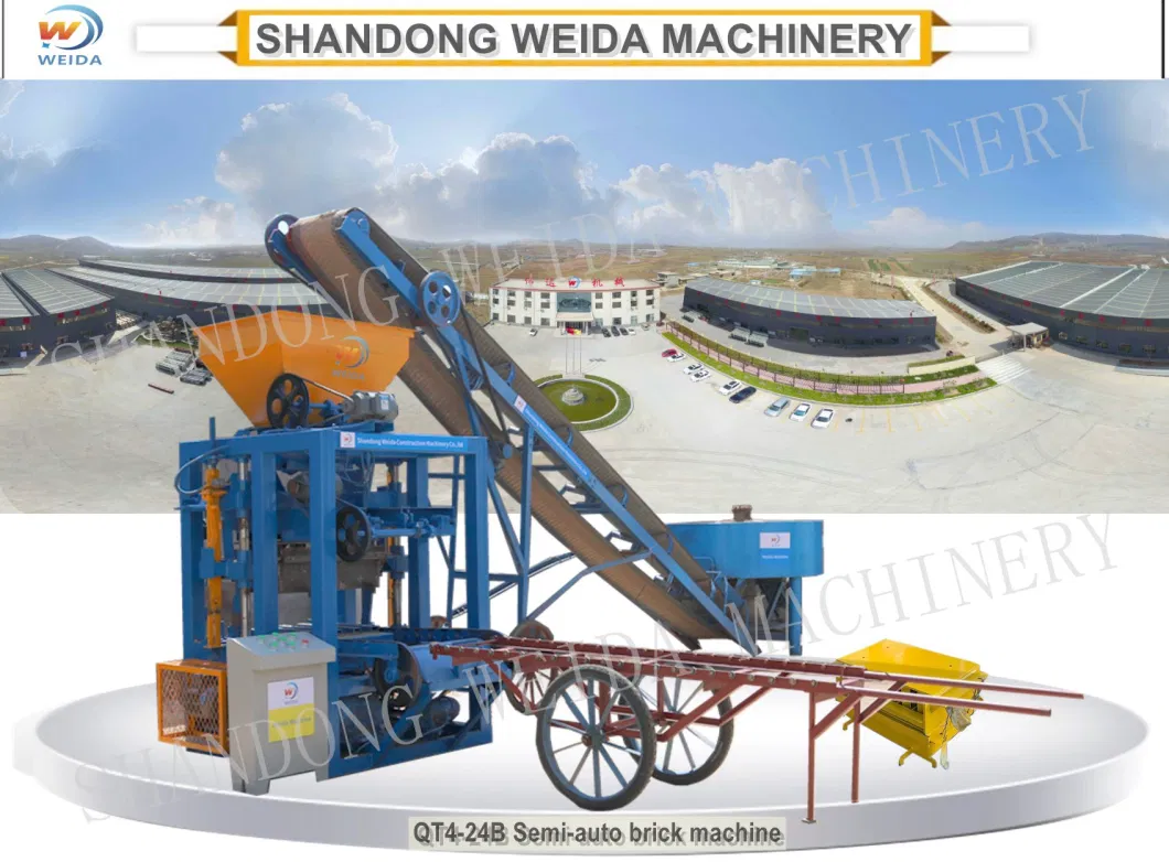 Hot Sale Affordable Small Automatic Qt4-24b Sand Stone Fly Ash Hollow Paving Solid Curstone AAC Cement Concrete Brick Block Making Machine with Factory Price