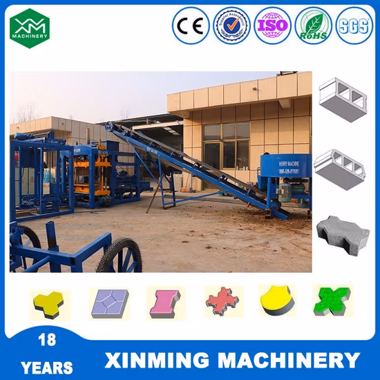 Semi Automatic Used Cement Solid Block Making Machine Qt4