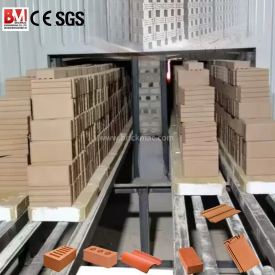 Clinker Split Roof Wall Tile Brick Block Ceramic Fiber Firing Oven Push Slab Kiln Machine 